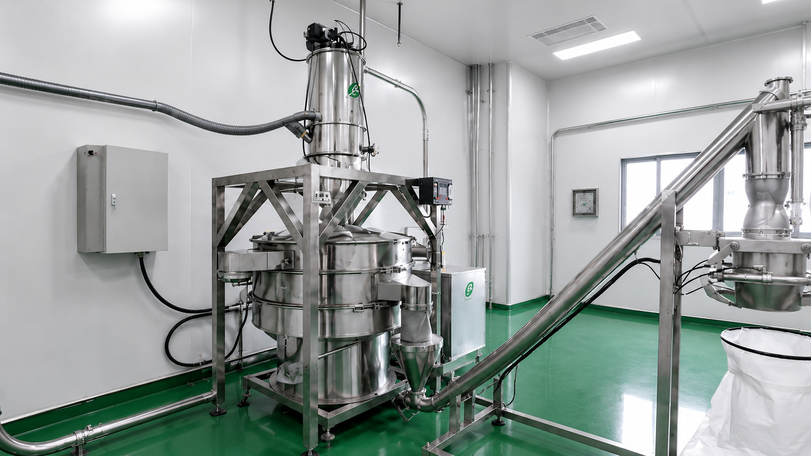 Sieving and sifting systems at the Shizuoka matcha facility